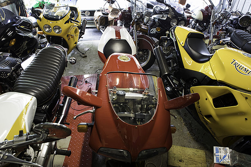 Shed with motorcycles