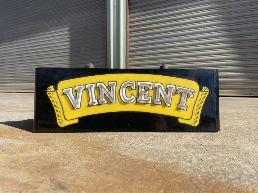 vincent motorcycles sign