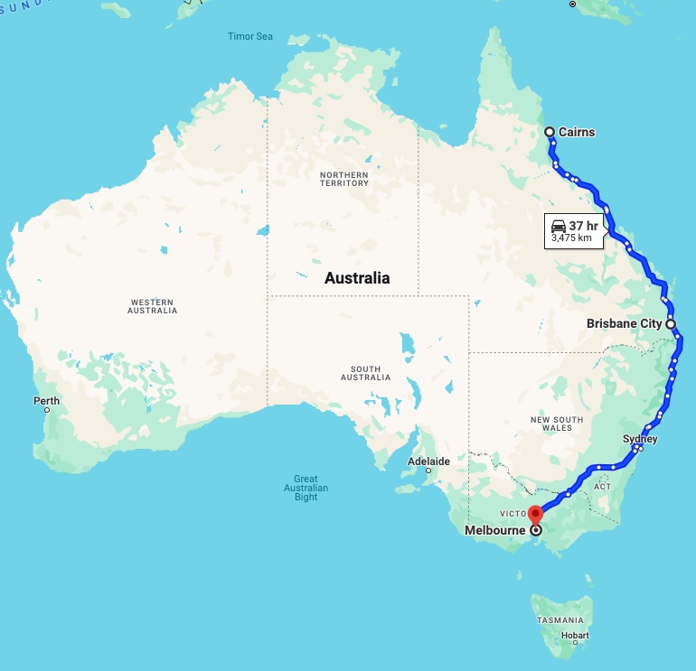 cairns
              to melbourne